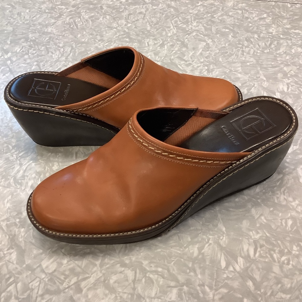 Cole Haan Women’s Elyssa Slip-On Wedge Clogs Brown Size 7.5